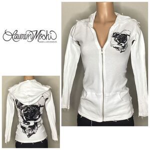 New. Lauren Moshi white zip up hoodie. Small. Retails $178